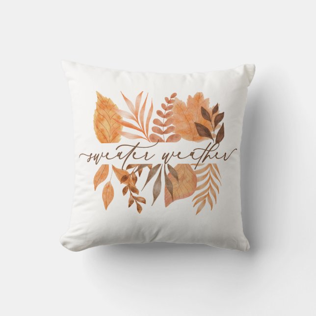 Coussin Swete Météo Script Automne Feuilles Automne (Recto)