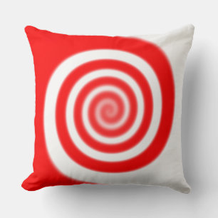 Coussin Swirl à menthe rouge et blanche