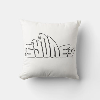 Coussin Sydney Retro Bubble Text Art