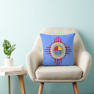 Coussin Symbole 1 de la culture amérindienne - Kachina Zia