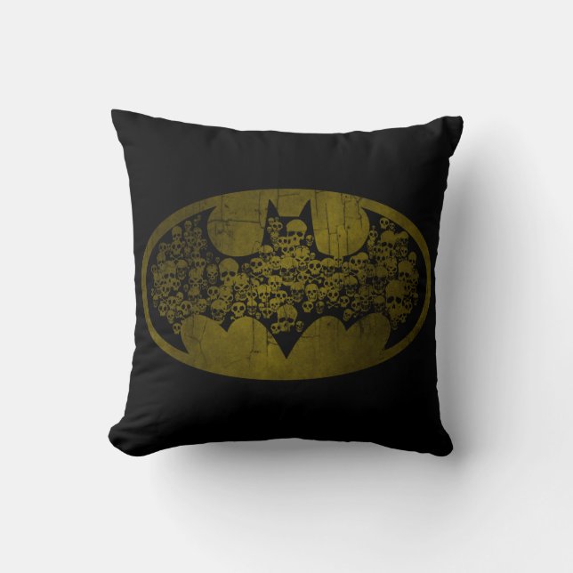 Coussin Symbole Batman | Crânes dans le logo de chaume (Recto)