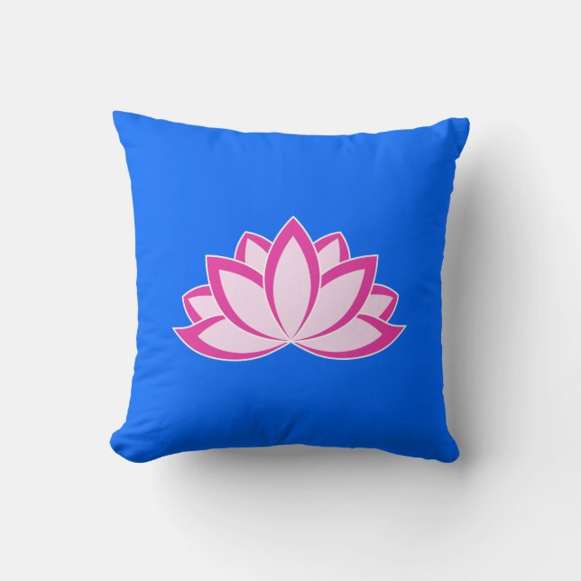 Coussin Symbole bouddhiste rose d'origine Fleur Lotus (Recto)