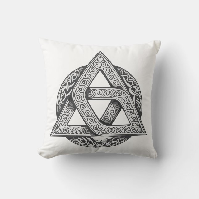 Coussin symbole celtique, nœud de la trinité (Recto)