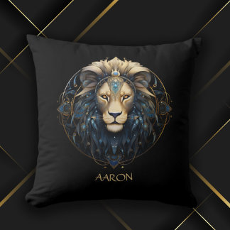 Coussin Symbole Chic Black Gold Moderne Cosmologique Lion