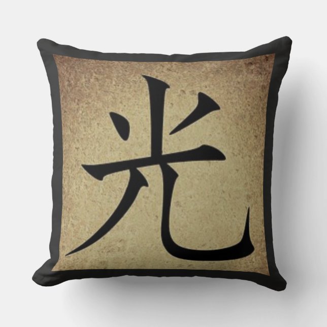 Coussin Symbole chinois LIGHT Asiatique Thème Carré (Recto)