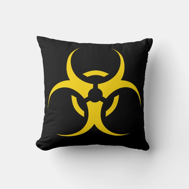 Coussin Symbole de biodanger toxique radioactif (Recto)