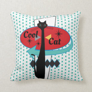 Coussin Symbole de chat Cool moderne de l'ère atomique du