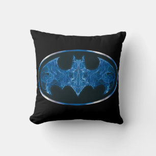 Coussin Symbole de chauve-souris à fumée bleue