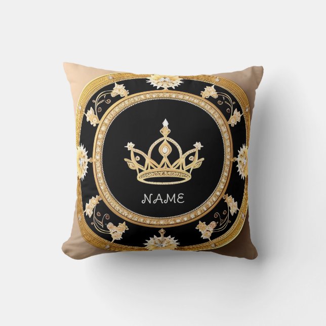 Coussin Symbole de couronne royale ornée élégante (Recto)