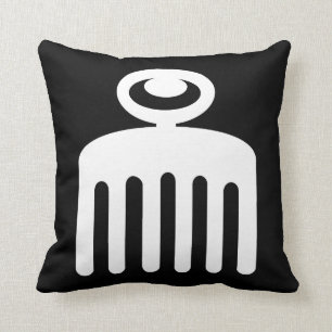 Coussin Symbole de Duafe   Adinkra pour la beauté fémini