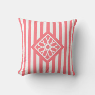 Coussin Symbole de Fleur de Zellige Marocain Rose
