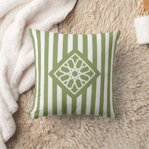 Coussin Symbole de Fleur Zellige Marocain Vert Sage
