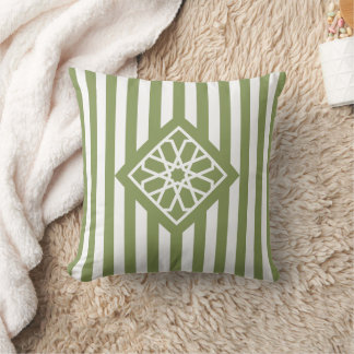 Coussin Symbole de Fleur Zellige Marocain Vert Sage