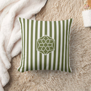 Coussin Symbole de la Fleur de Zellige Marocaine Vert oliv