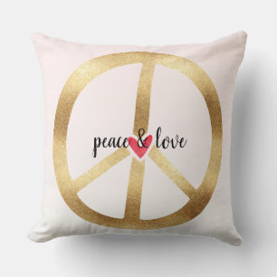 COUSSIN SYMBOLE DE LA PAIX D'OR AVEC COEUR