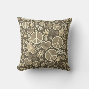 Coussin Symbole de la paix Hipster Pacifisme