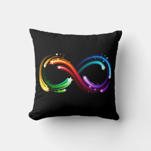 Coussin Symbole de l'infini des comètes arc-en-ciel