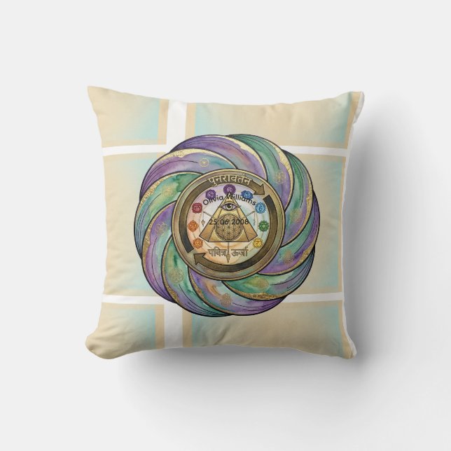 Coussin Symbole de manifestation de géométrie sacrée (Recto)