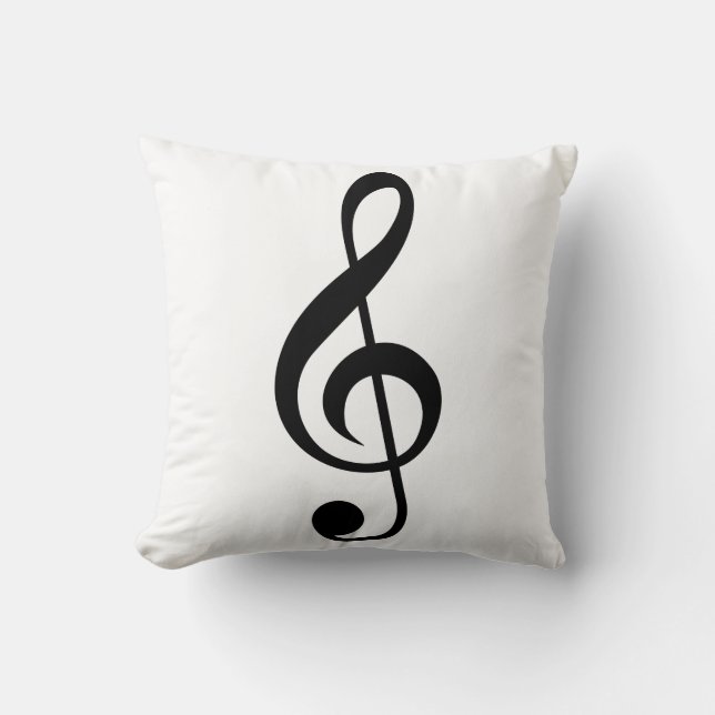 Coussin Symbole de musical de G-Clef de clef triple (Recto)