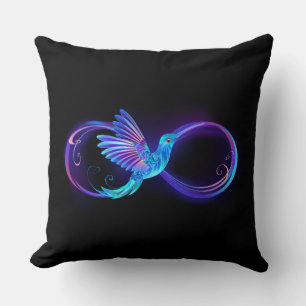 Coussin Symbole de Neon Infinity par Glowing Hummingbird