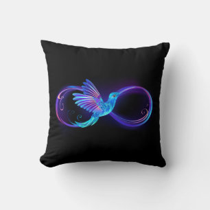Coussin Symbole de Neon Infinity par Glowing Hummingbird