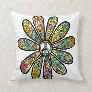 Coussin SYMBOLE DE PAIX DE Fleur D'Hippie Trippie