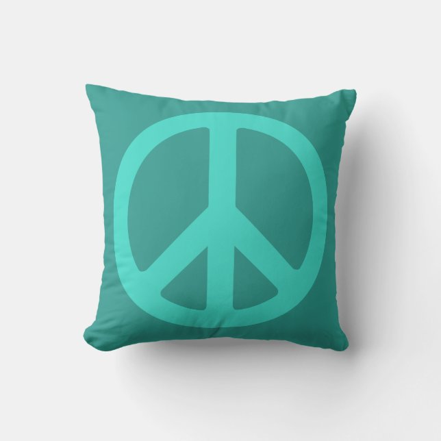 Coussin Symbole de paix Turquoise (Recto)