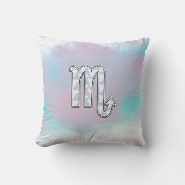 Coussin Symbole de Scorpio Zodiac dans Mother of Pearl Dec (Recto)