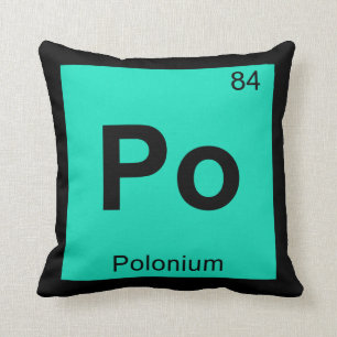 Coussin Symbole de tableau périodique de la chimie du pol