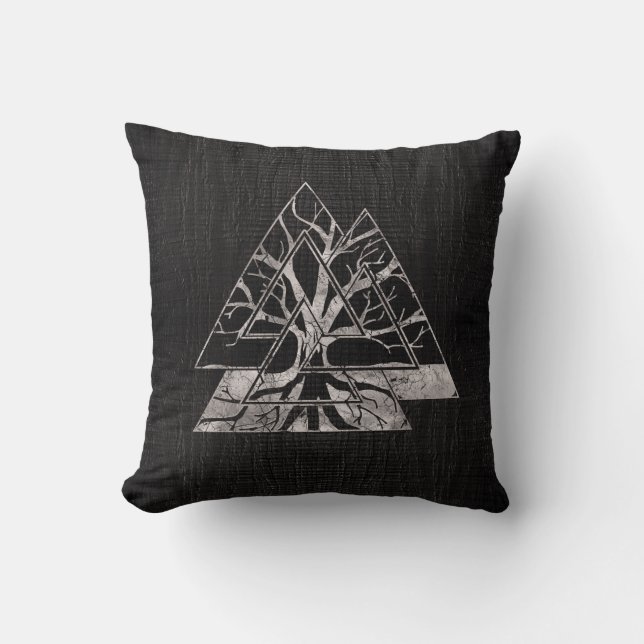 Coussin Symbole de Valknut et arbre de la vie - Yggdrasil (Recto)
