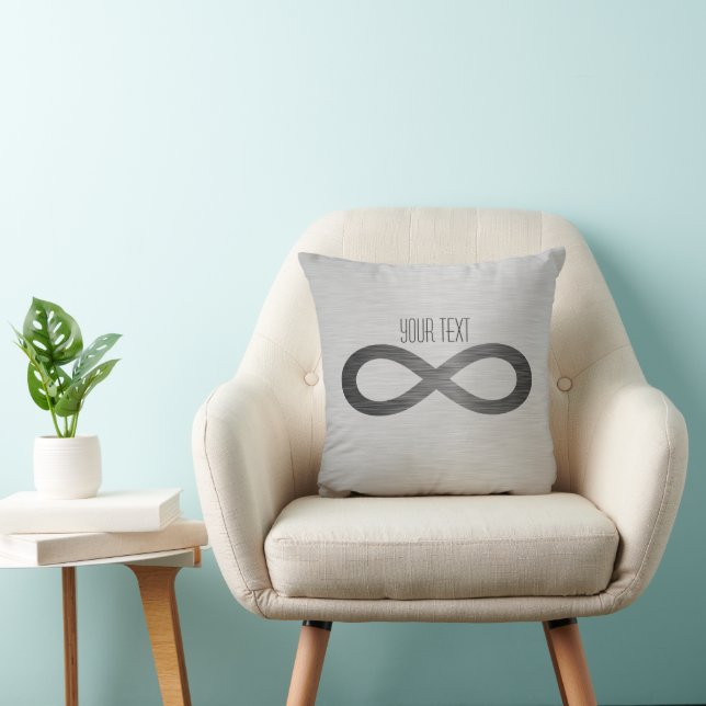 Coussin Symbole d'infini sur la texture métallique de Faux (Chaise)