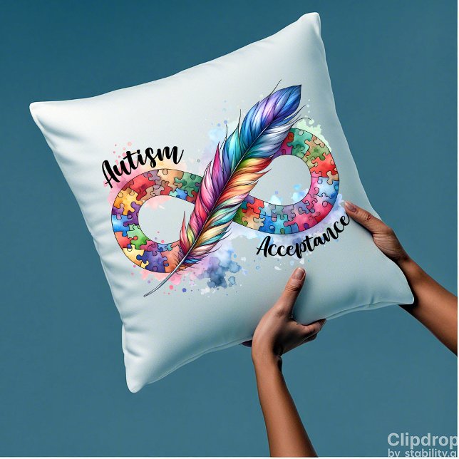 Coussin Symbole d'infinité de la sensibilisation sur l'aut (Créateur téléchargé)