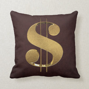 Coussin symbole dollar de l'or 3D