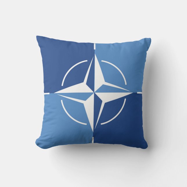 Coussin Symbole du drapeau de l'OTAN ONAT Traité de l'Atla (Recto)