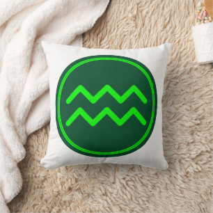 Coussin Symbole du zodiaque Verseau Contraste Vert