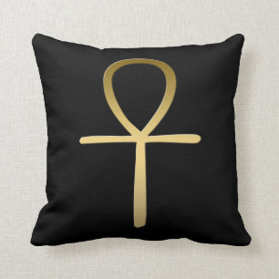 Coussin Symbole égyptien croisé d'Ankh