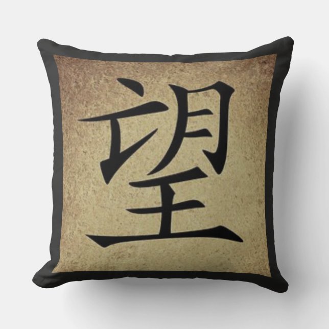Coussin SYMBOLE ESPÈCE Chinois Carré de thème asiatique (Recto)
