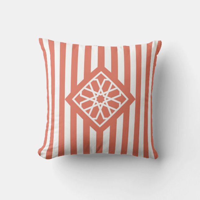 Coussin SYMBOLE Fleur Zellige Marocain Terra Cotta (Recto)
