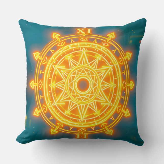 Coussin Symbole Géométrique Lumineux avec Flèches (Recto)