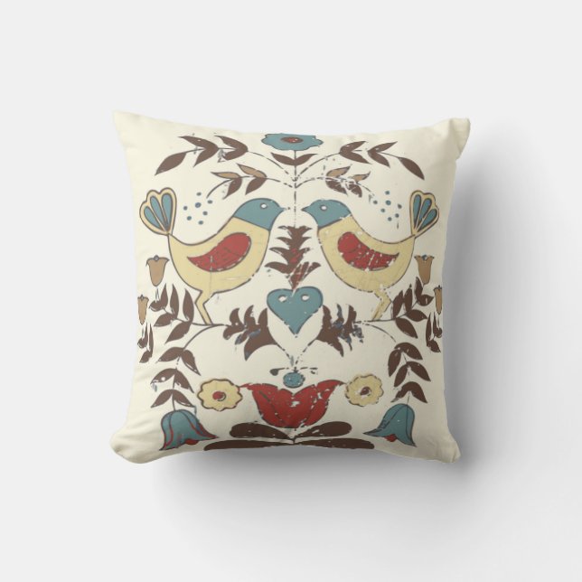Coussin SYMBOLE Hex Amish néerlandais Pennsylvanie Bird Am (Recto)
