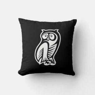 Coussin Symbole hibou blanc