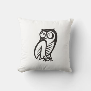 Coussin Symbole hibou noir