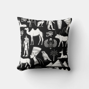 Coussin Symbole Hiéroglyphique d'Égypte ancienne Motif