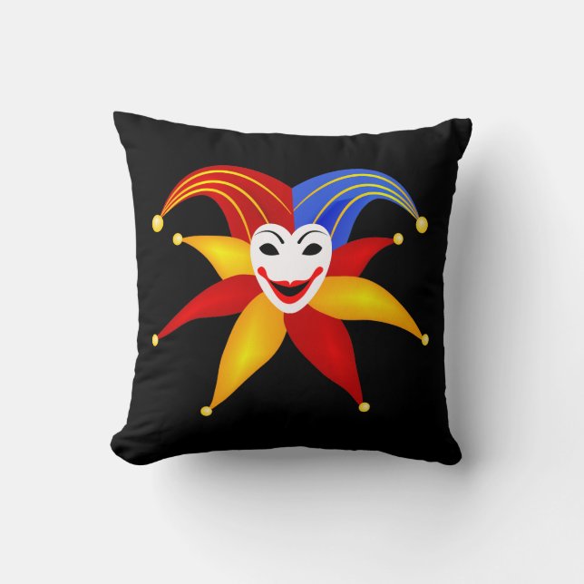 Coussin Symbole joker de carte de jeu coloré (Recto)