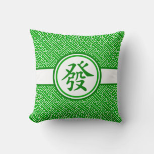 Coussin Symbole Lucky Mahjong - Vert foncé