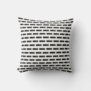 Coussin Symbole mathématique "Minus" noir et blanc Lino Cu