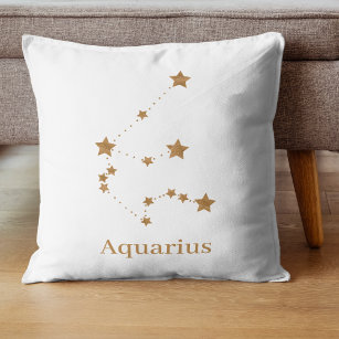 Coussin Symbole moderne Zodiac Gold Aquarius   Air de l'él