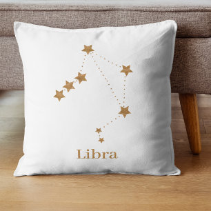 Coussin Symbole moderne Zodiac Gold Libra   Air de l'éléme