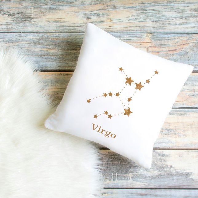 Coussin Symbole moderne Zodiac Gold Virgo | Élément Terre (Créateur téléchargé)