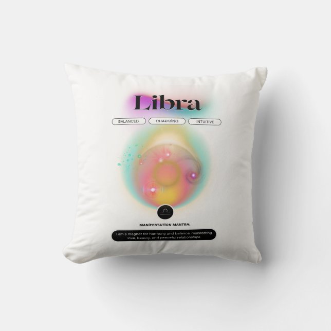 Coussin Symbole moderne Zodiac Librairie Citation Air Élém (Recto)
